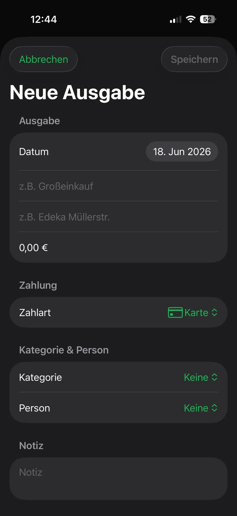 Neue Ausgabe in huusbook erfassen