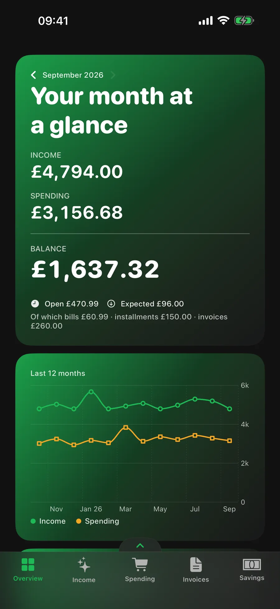 huusbook dashboard on iPhone